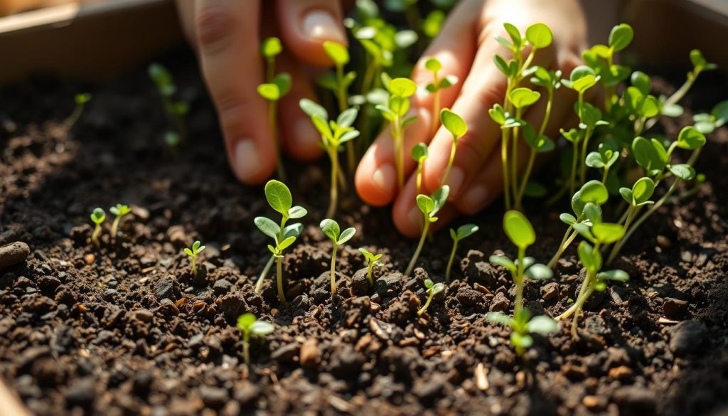 Sowing Microgreen Seeds