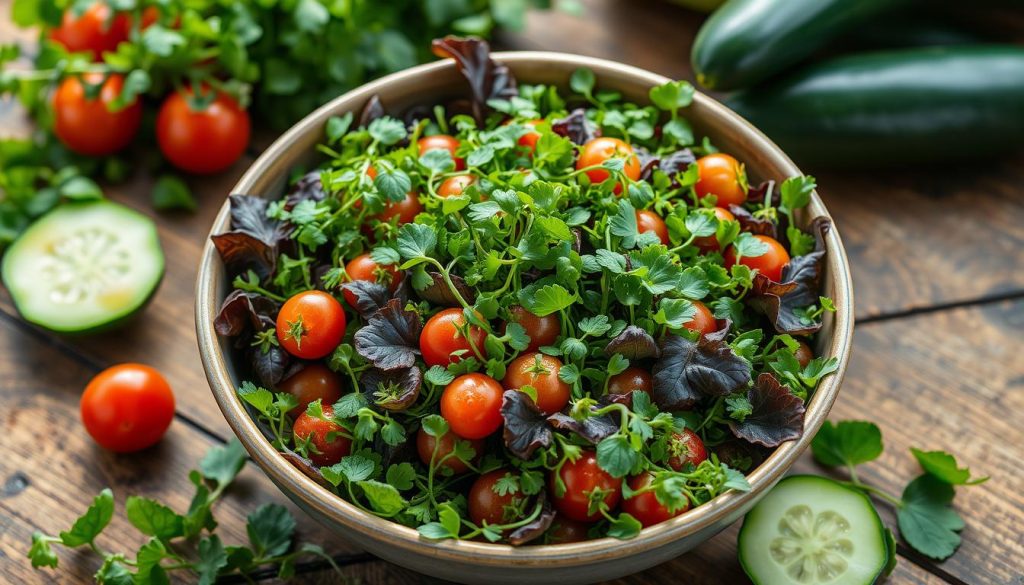 microgreens in salad