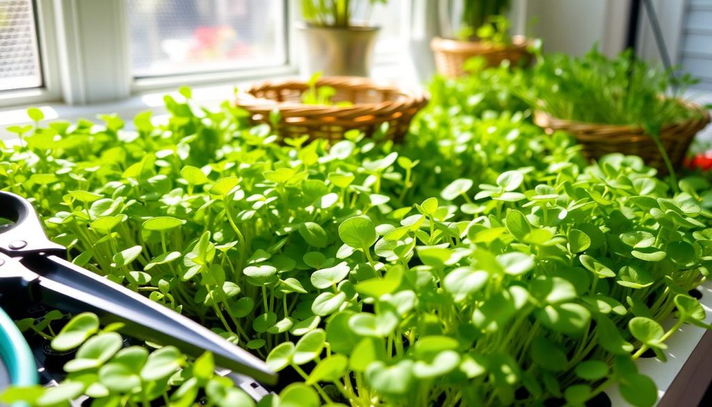 Harvesting Microgreens