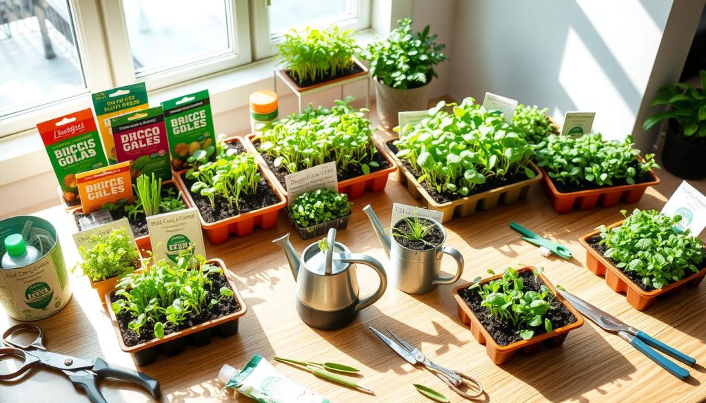 Setting up microgreens growing kits