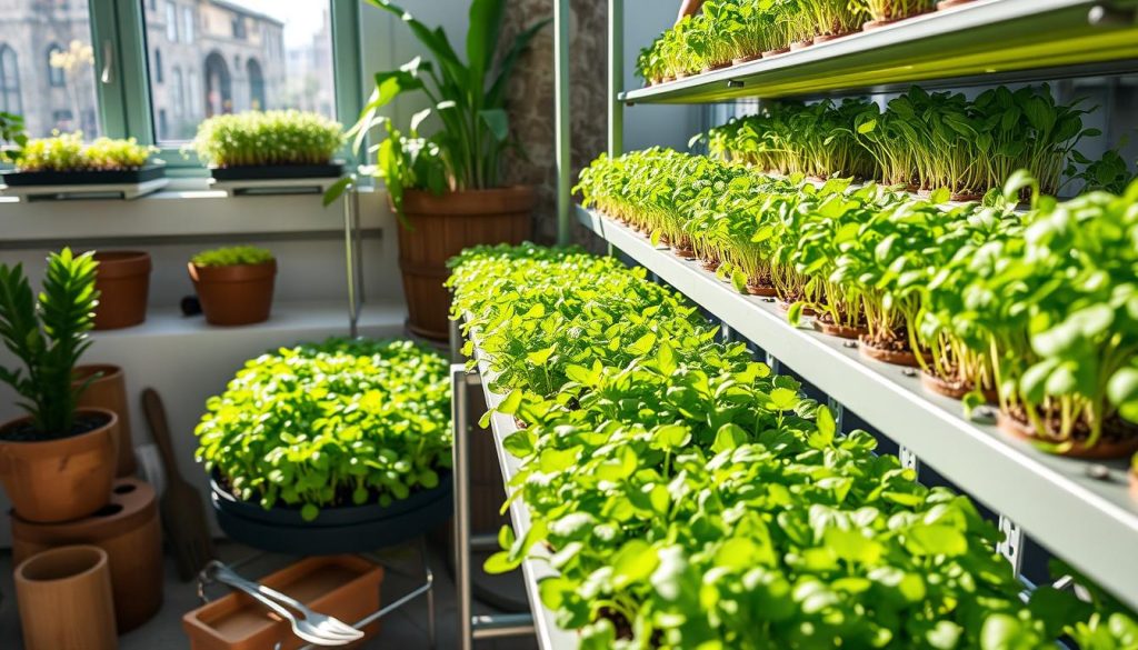 indoor microgreens garden